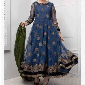 3 piece maria B Anarkali evening wear suit